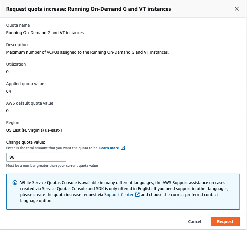 GPU Quota Request on AWS